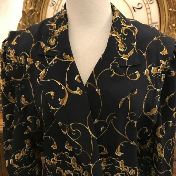 Vintage Argenti Boutique. Size 10. Knife Pleated. Double Breasted. Blouse. B29 - Picture 4 of 8